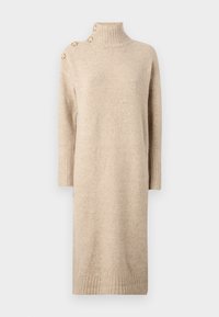 VIJULLES HIGH NECK MIDI DRESS  - Gebreide jurk - natural melange