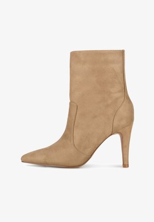 Posh by Poelman TAVERNE MET HAK - High Heel Stiefelette - sand