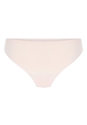 Lichtroze naadloze slip gemaakt van zachte stof. Kenmerkt een lage taille met gladde randen en minimale stiksels voor comfort.