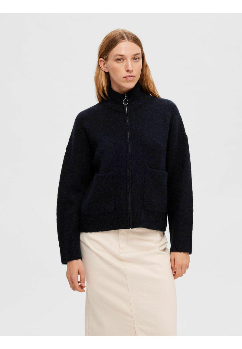 Slfsia Ras 2 4 Rib Knit Cardigan Bleached Mauve Detail Melange