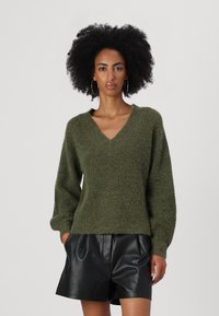JDY JDYINGEBORG ADA LIFE V-NECK - Pulóver - winter moss
