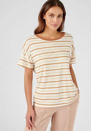 Damart À RAYURES EN MAJORITAIRE - T-shirt imprimé - Beige Striped