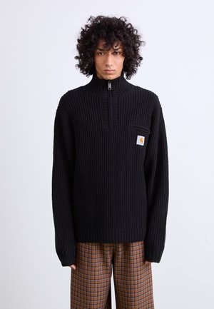 DETROIT HALF ZIP - Strickpullover - black