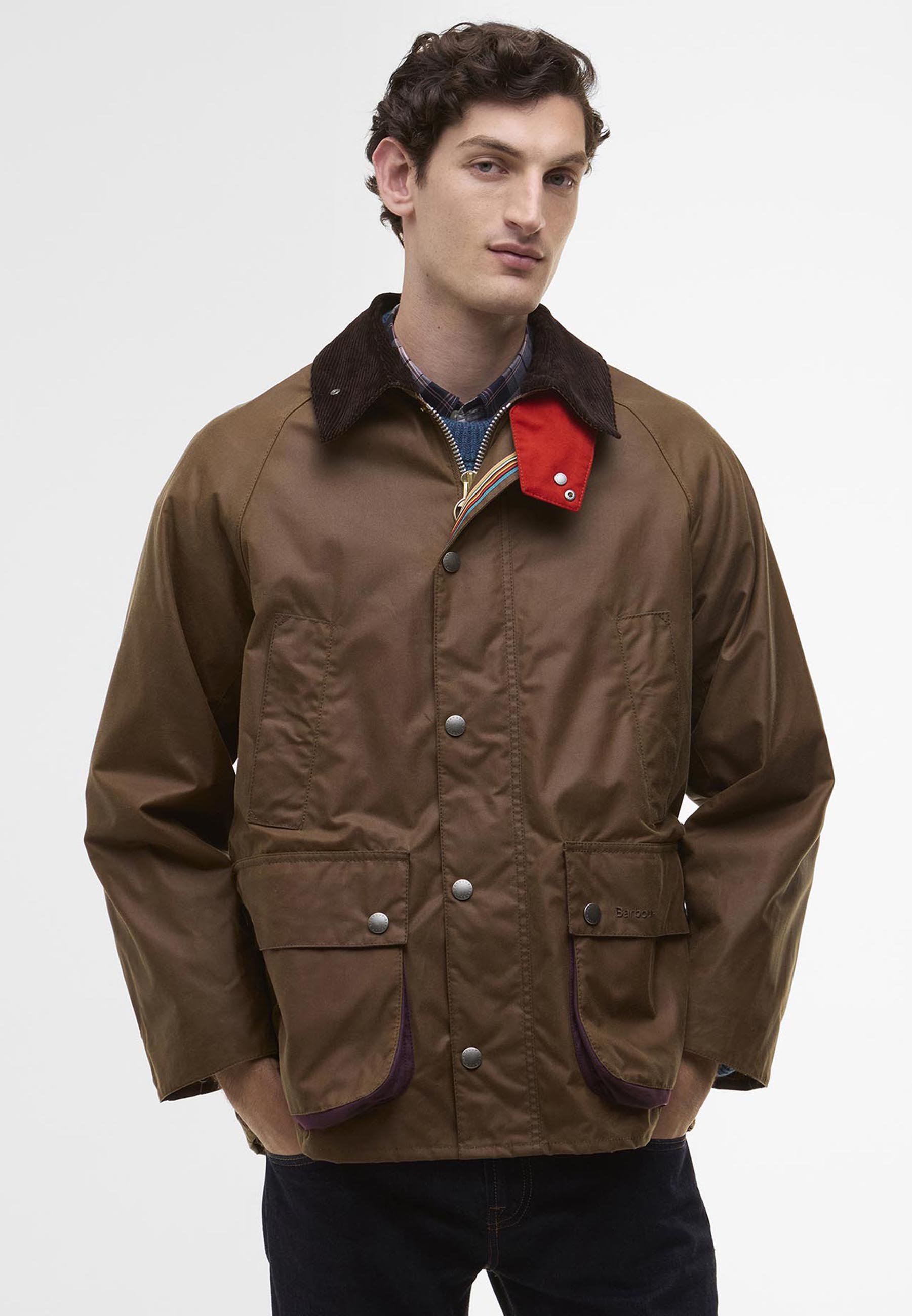 Barbour PAUL SMITH LOVES BARBOUR OVERSIZED BEDALE WAXED JACKET 