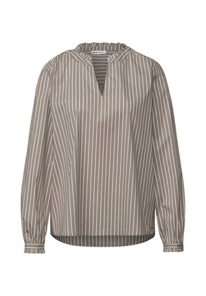 MIT RÜSCHEN - Bluse - braun