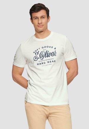 MIT FRONT UND ARTWORK - T-Shirt print - weiß