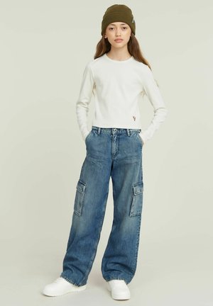 G-STAR, LONG SLEEVE SLIM CROP - Long sleeved top - buff