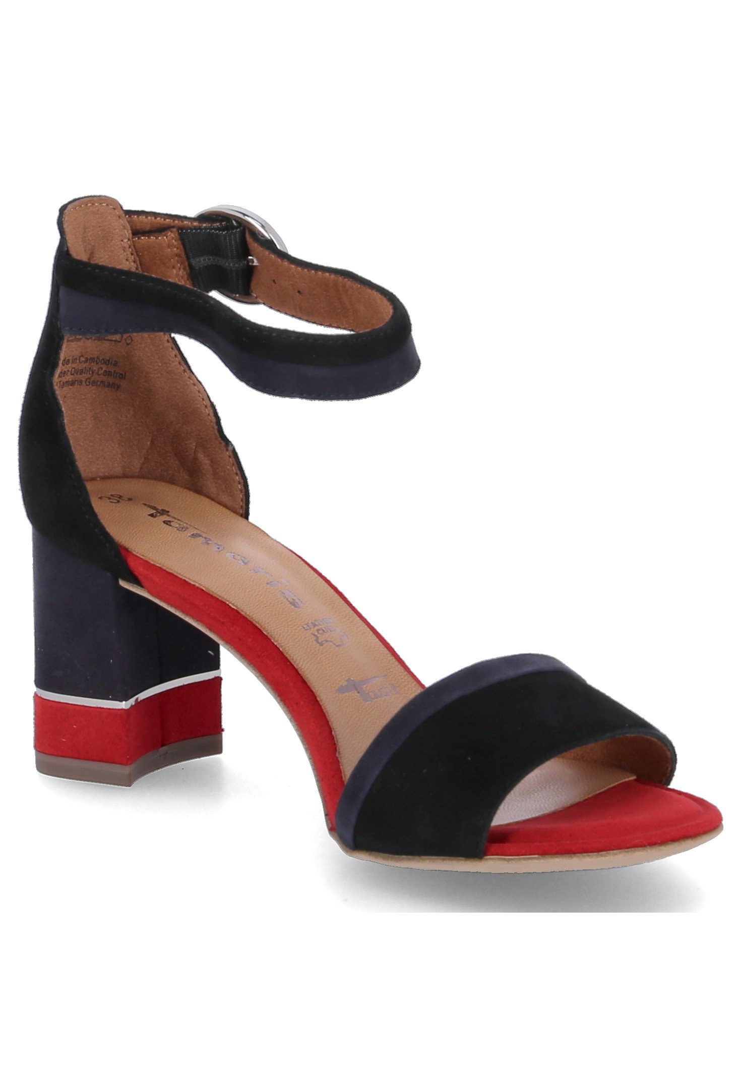 Donkerblauwe sandalen met blokhak van 8 cm | Blauwe sandaaltjes hak