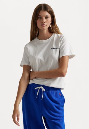 LOGO COTTON JERSEY CREWNECK TEE - T-paita - white