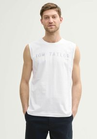 TOM TAILOR TANK MIT LOGO - Viršus - white
