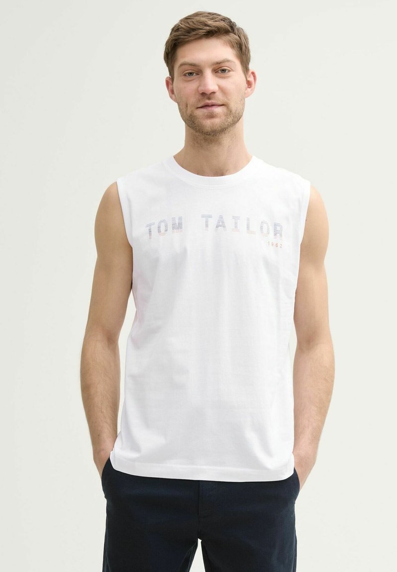 TOM TAILOR TANK MIT LOGO - Viršus - white