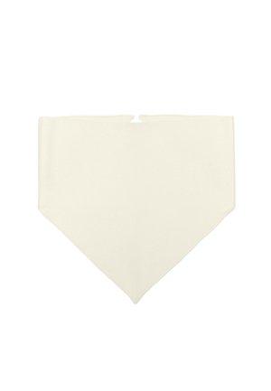 Bandana de couleur crème avec une extrémité pointue et une petite encoche centrale au bord supérieur, présenté à plat sur un fond blanc.