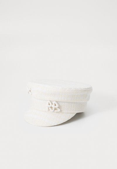 RUSLAN BAGINSKIY LOGO EMBELLISHED TWEED BAKER BOY  - Kapa - ivory