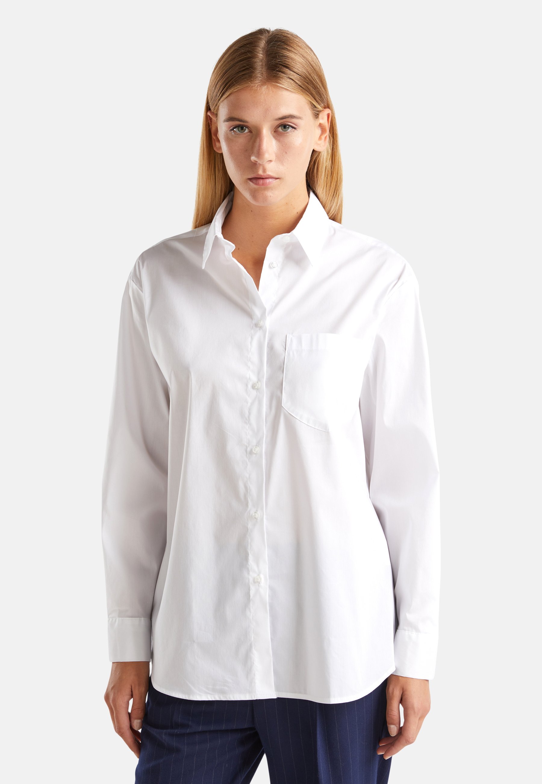 Amazon Camisa Blanca Mujer Benetton Blusas Benetton Camisa De Lino