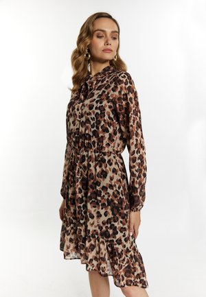 MIT LEOPRINT - Freizeitkleid - beige leo