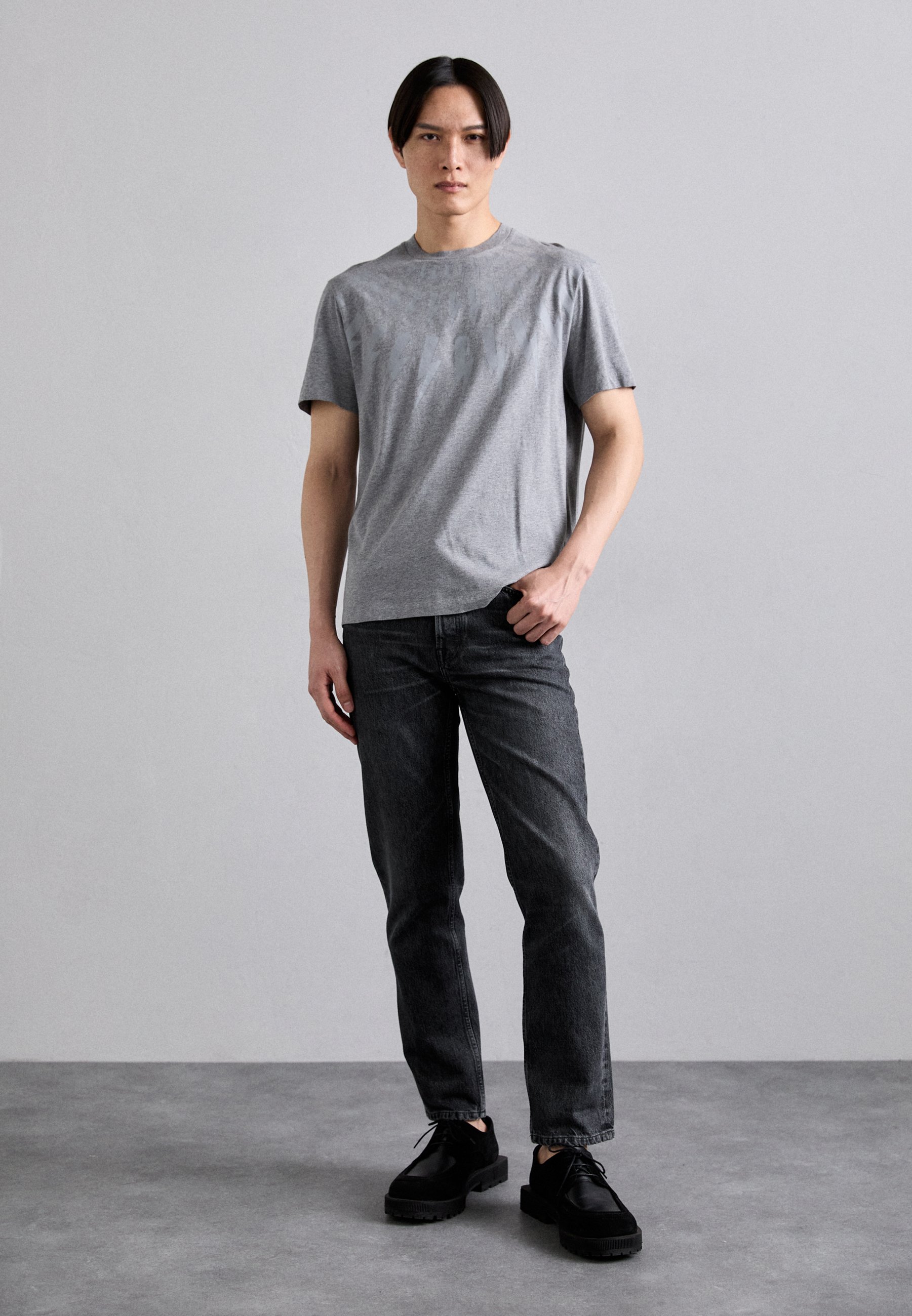 Neil Barrett FAIRISLE THUNDERBOLT - Print T-shirt - grey - Zalando