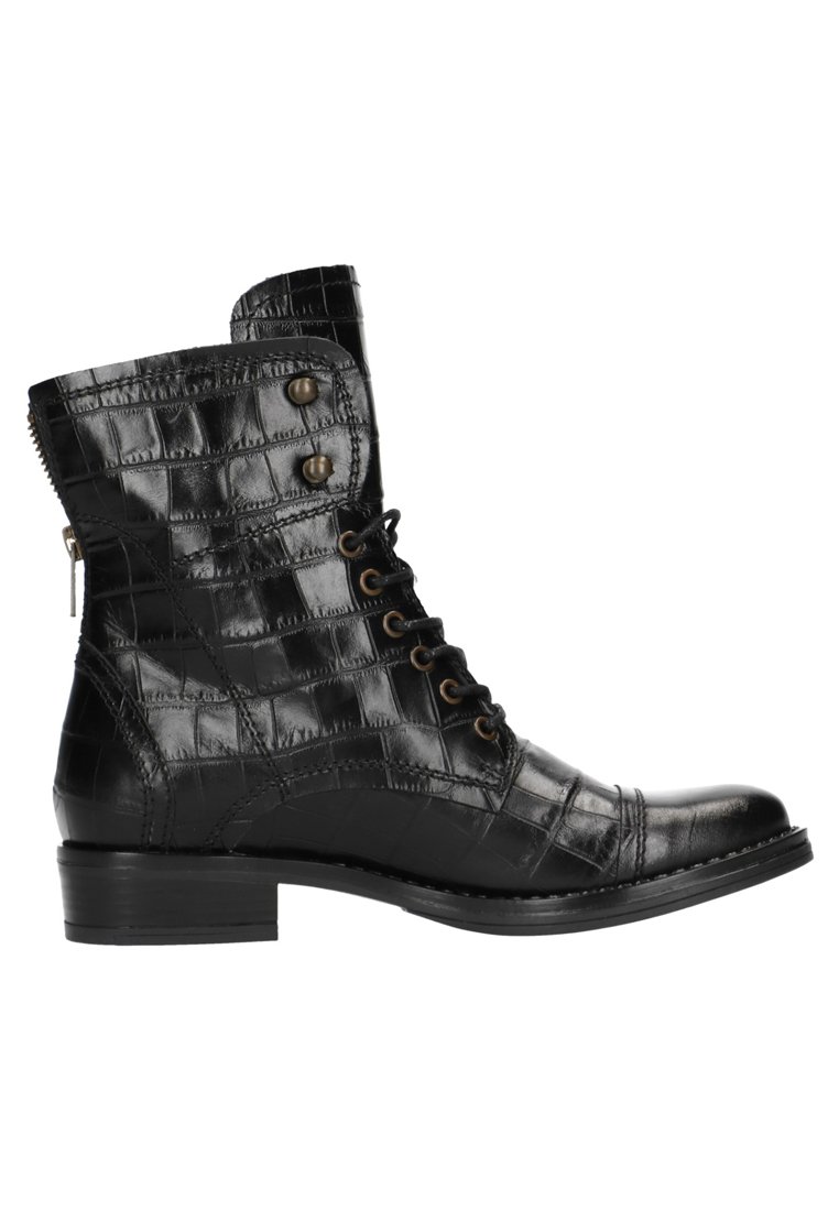 Damen Ankle Boots | Manfield Schnürstiefelette black/schwarz - KH50056 Damen Ankle Boots | Manfield Schnürstiefelette black/schwarz - KH50056