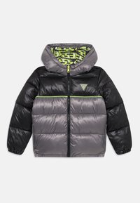 Guess JUNIOR PADDED HOODED JACKET - Zimná bunda - black/grey
