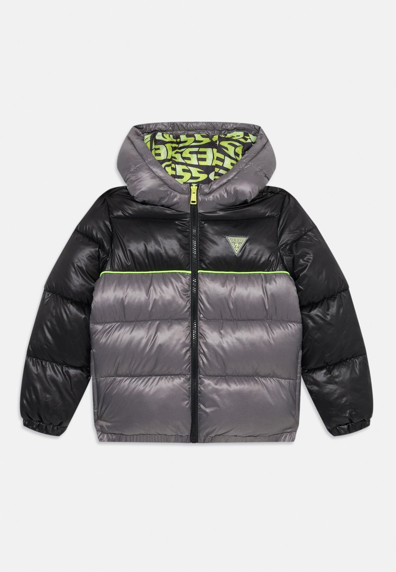 Guess JUNIOR PADDED HOODED JACKET - Zimná bunda - black/grey