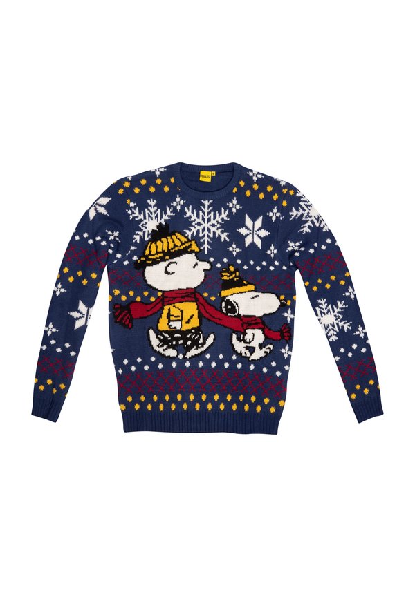 THE PEANUTS SNOOPY WINTER UGLY - Strickpullover - blau