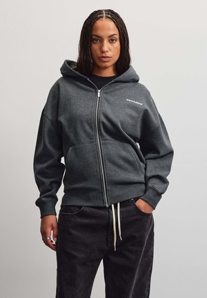 Pegador, CLARITA OVERSIZED SWEAT JACKET - Суитшърт с цип - anthracite melange white