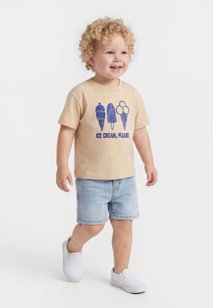 Friboo, 3 PACK - Nyomott mintás póló - off-white/light blue/beige
