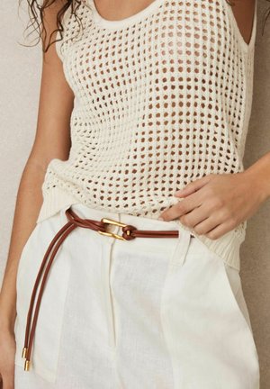 Reiss TARA SCULPTED BUCKLE TUBULAR - Curea - tan