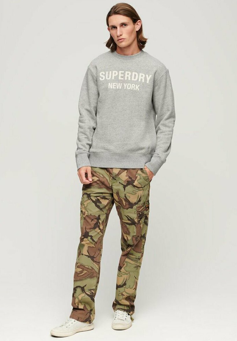 Superdry LUXURY SPORT LOOSE FIT CREW - Sweatshirt - athletic grey  marl/grau-meliert - Zalando.de