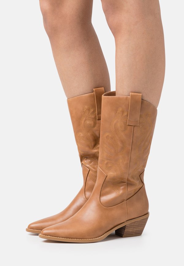 Cowboy/Biker boots - cognac