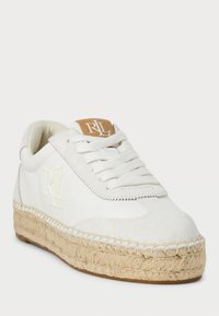 Lauren Ralph Lauren LUIZE CANVAS & SUEDE ESPADRILLE SNEAKER - Sportbačiai - snow white/bianco