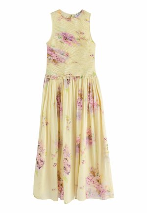 Next, REGULAR FIT - SLEEVELESS SHIRRED BODY MAXI OCCASION DRESS . - Maksimekko - yellow  pink floral print