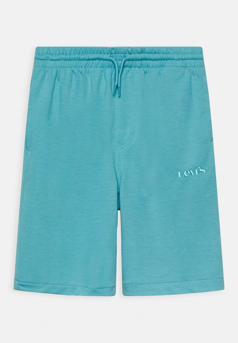 Turkoosit sortset, millel on elastne vöökoht ja nöör. Omab sõna "Levi's" broderitud veidi tumedamas varjus. Sile tekstuur.