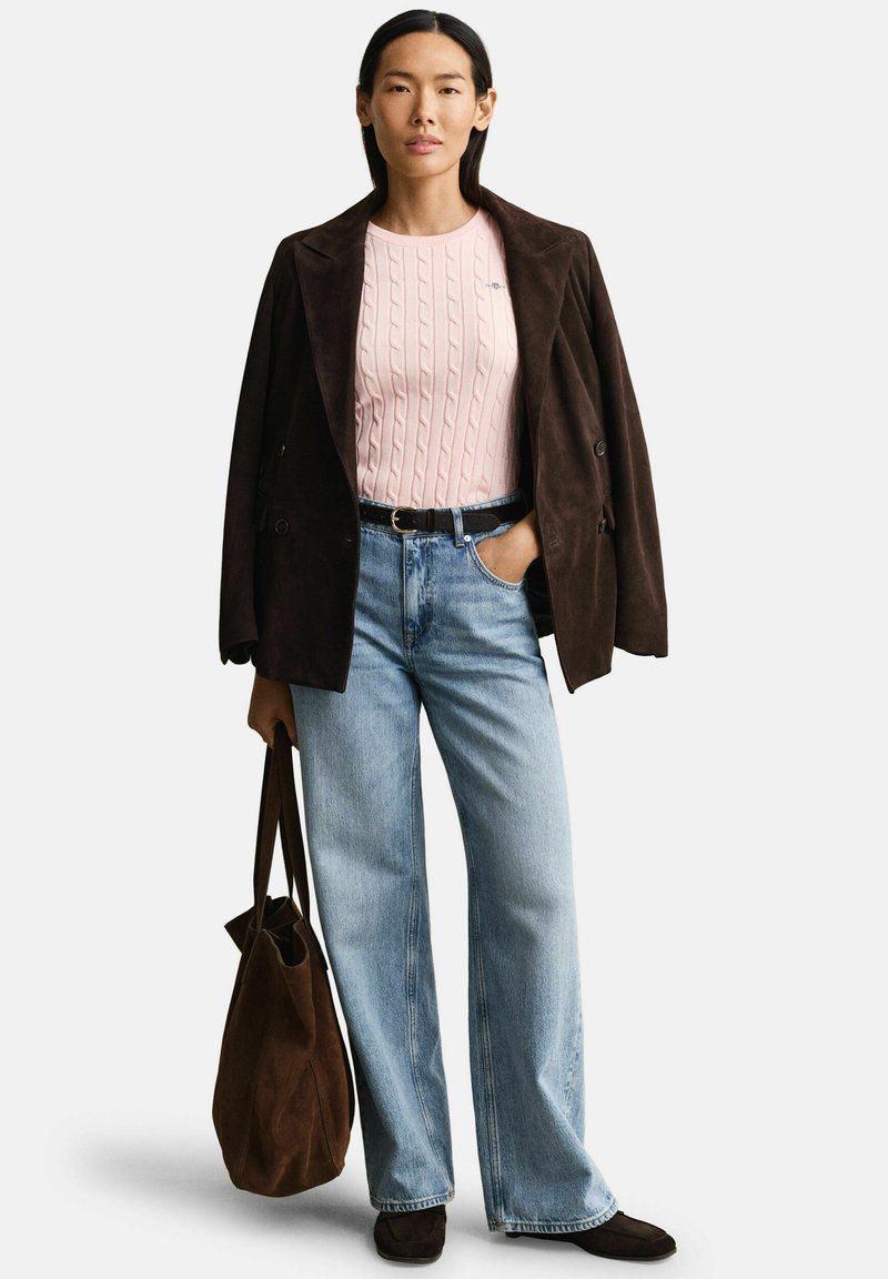 GANT STRETCH CABLE - Triko s potiskem - apricot pink