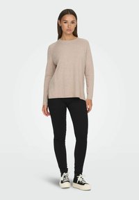 JDY MARCO LS O NECK SPLIT - Maglione - beige