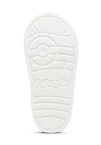 Bílá gumová podešev boty s texturovanými gripovými vzory, zaoblenou špičkou a logem "Falcotto". Hladký povrch s mírným leskem.