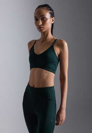 ESSENTIAL MEDIUM SUPPORT SPORTS BRA WITH ADJUSTABLE CROSS BACK - Urheiluliivit: keskitason tuki - dark green