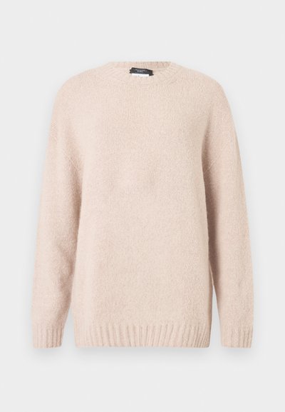 Ροζ ανοιχτό πουλόβερ από απαλό, υφασμάτινο υλικό με υφή. Διαθέτει στρογγυλή λαιμόκοψη, μακριά μανίκια και ριμπ τελείωμα για άνετη εφαρμογή.
