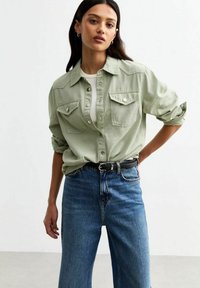 New Look OVERSIZED TWILL - Button-down blouse - khaki