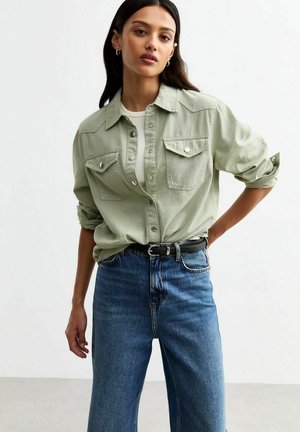 New Look OVERSIZED TWILL - Button-down blouse - khaki
