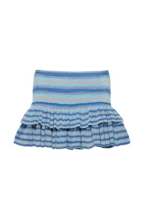 PULL&BEAR, RUFFLED SPACE-DYE - FITTED SKIRT - Jupe trapèze - blue