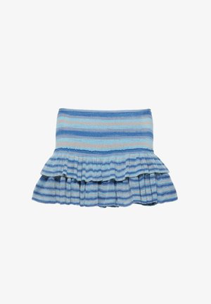 PULL&BEAR, RUFFLED SPACE-DYE - FITTED SKIRT - Jupe trapèze - blue