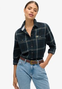 Superdry & Co Blusa - navy green check