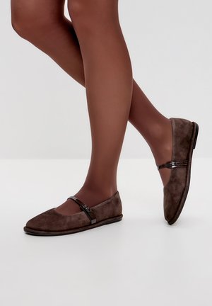 SHINING - Ankle strap ballet pumps - brown