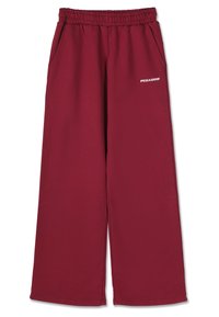 ANNI WIDE PANTS - Pantalon de survêtement - washed burgundy red/white