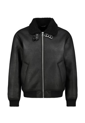 Faux leather jacket - black