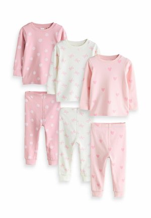 Next, HEART BOW PRINT SNUGGLE PYJAMAS 3 PACK SET - Pyjama - pink white