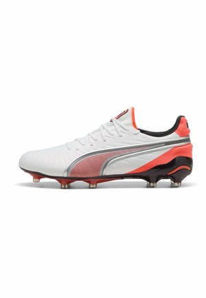 KING ULTIMATE  - Fußballschuhe Naturrasen - white- silver-glowing red- black