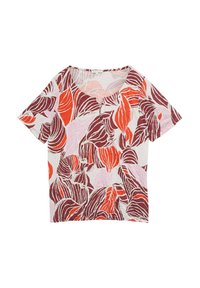 PLUS SIZE - CRINKLE MIT MUSTER - Bluza - red cut leaves design