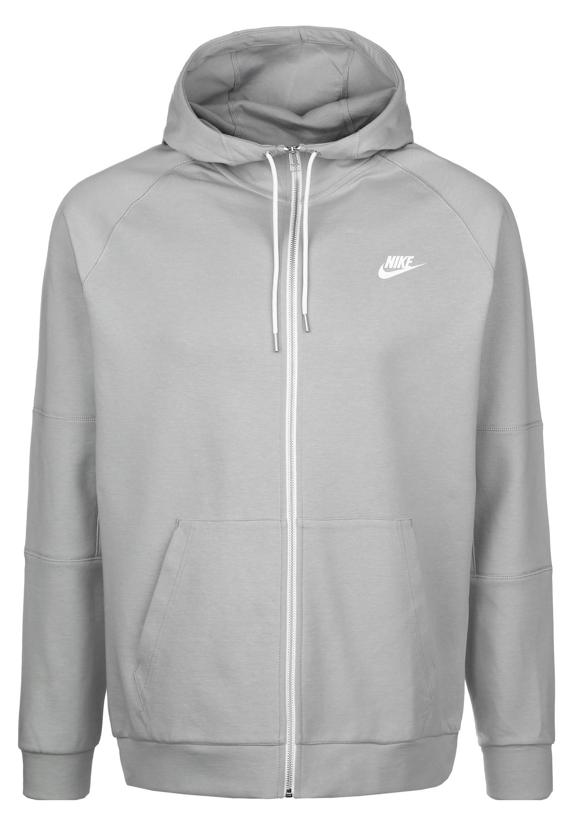 nike light grey zip up hoodie