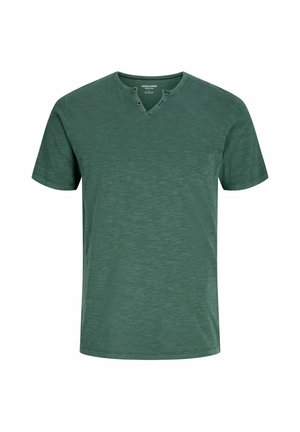 Jack & Jones, JJESPLIT NECK TEE SS NOOS - T-Shirt basic - scarab